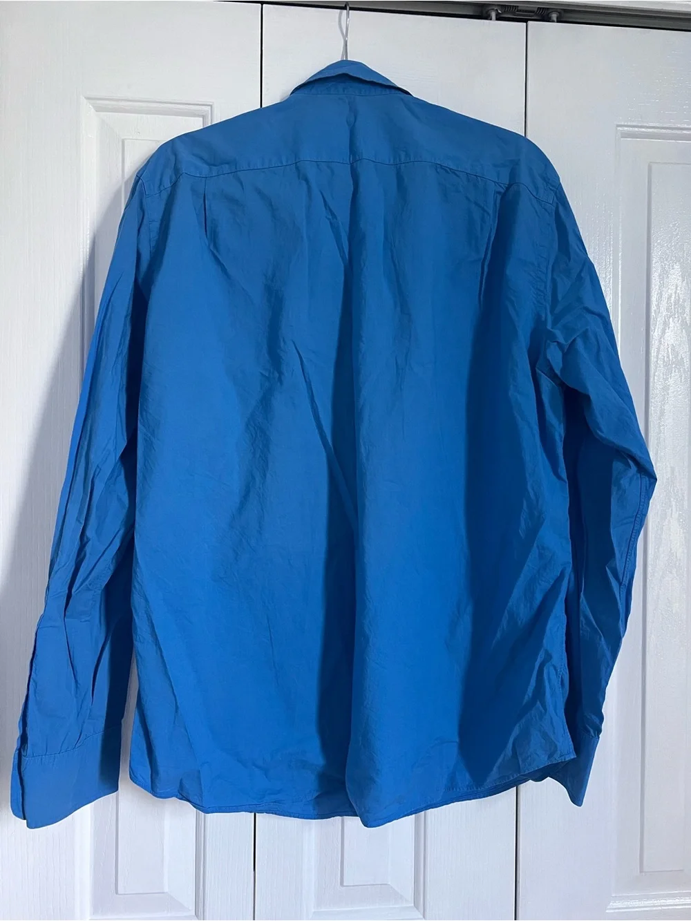 J. Crew Men’s Royal Blue Long-Sleeve Button-Down Dress Shirt Large Cotton